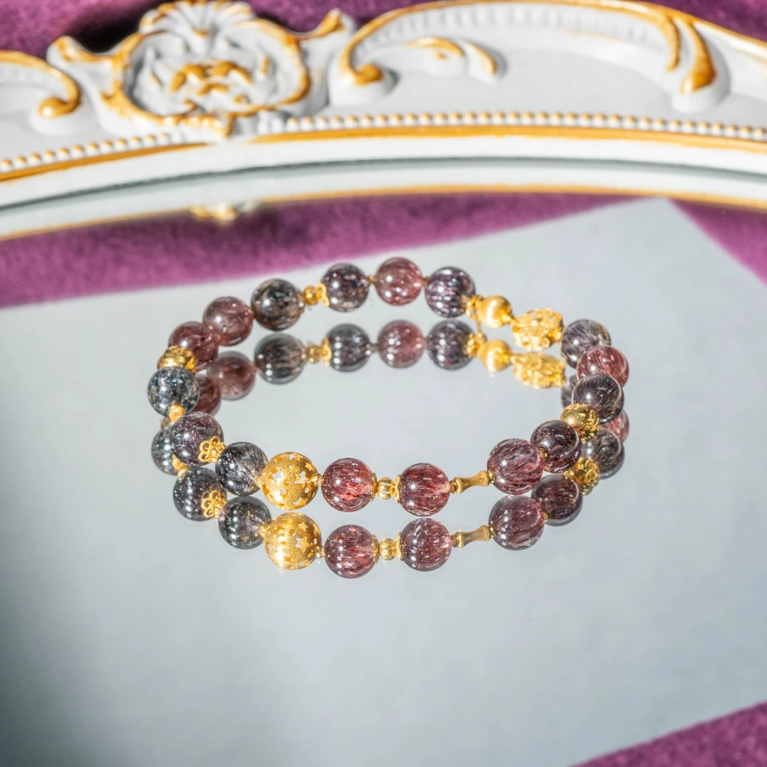 【韵洁珠宝】18K金超七DIY手串7mm+/Z0826/多样性发一件