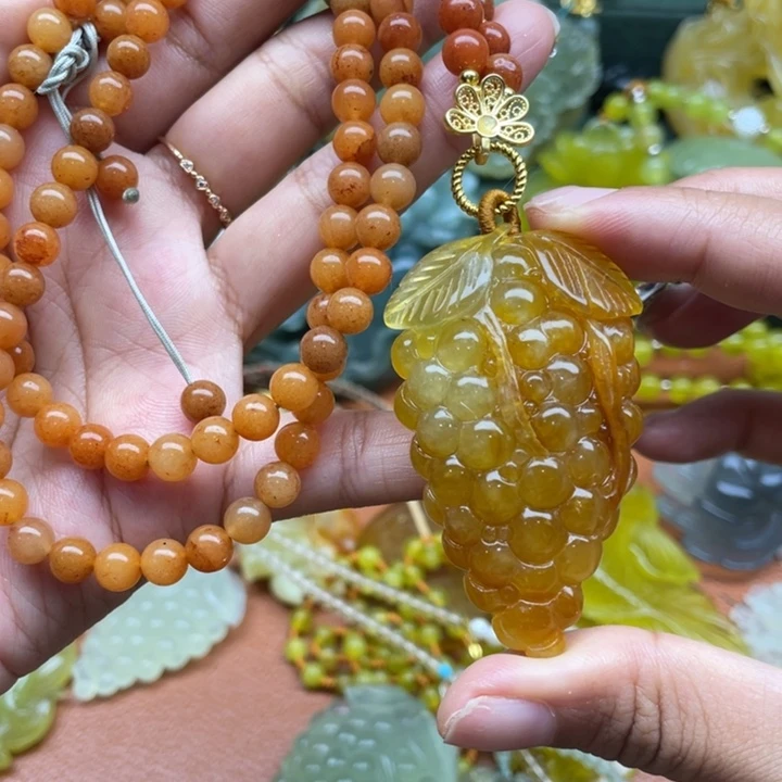 岫玉未镶嵌锁骨链毛衣链