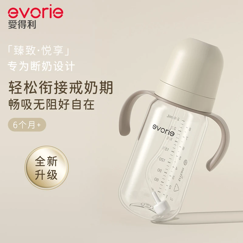 【新品上新】爱得利臻致·Tritan宽口径带柄大宝宝奶瓶耐摔防呛防漏