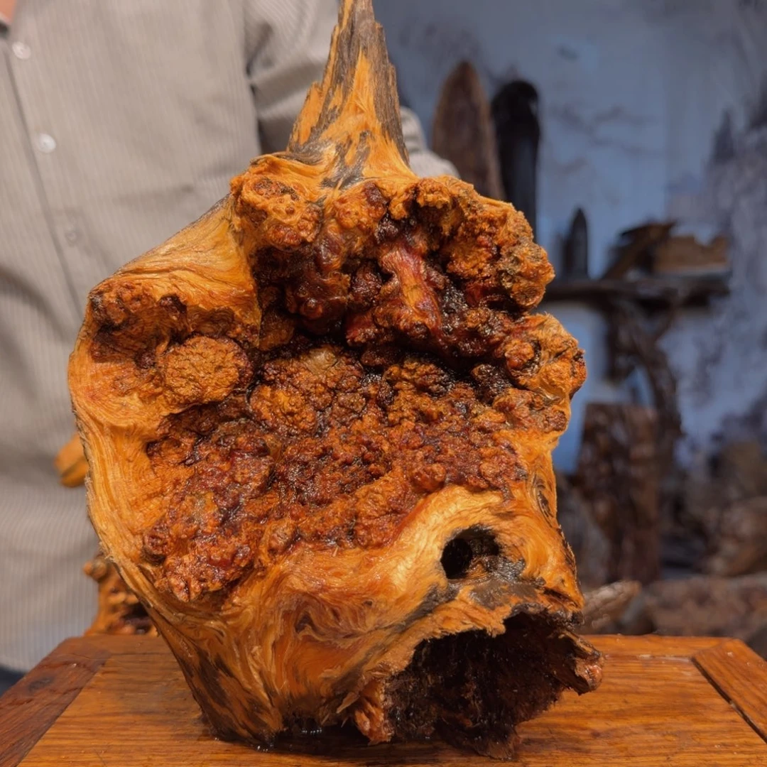 仁***者木三丰琥珀木 天然摆件52