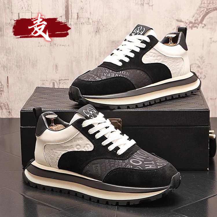 欧洲站男鞋春季2025新款阿甘增高厚底青少年运动休闲跑步老爹潮鞋