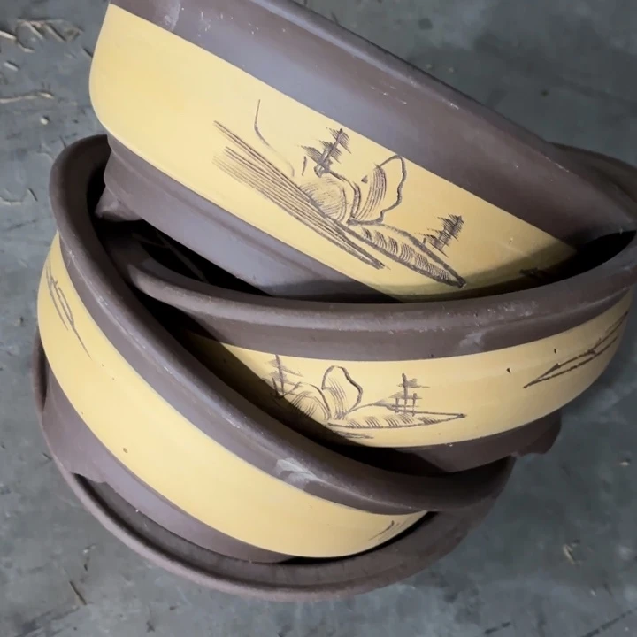 紫砂花盆     100-4。