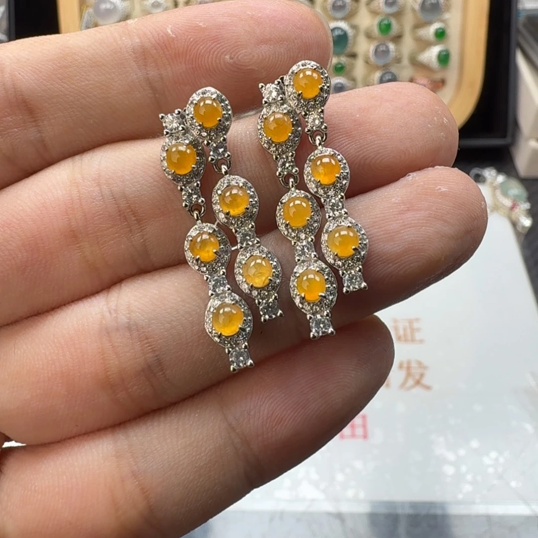 翡翠银S925镶嵌戒指天然缅甸翡翠a货