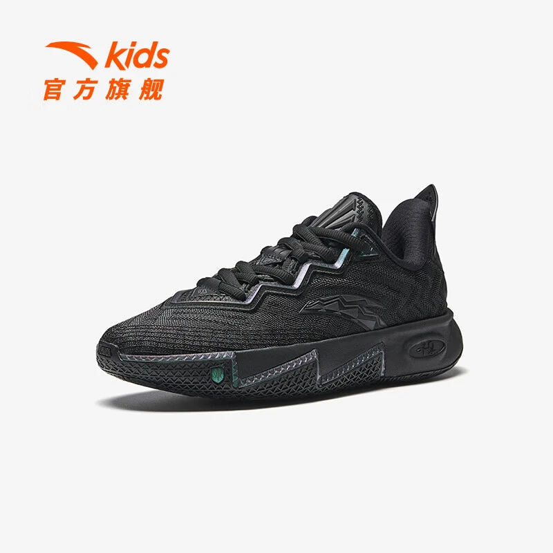 安踏儿童运动鞋大童鞋2025夏季欧文二代篮球鞋少年版黑武士篮球鞋