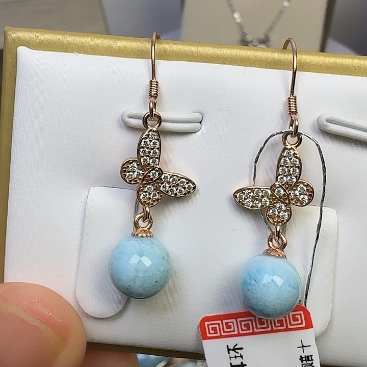 耳饰银S925镶嵌水晶