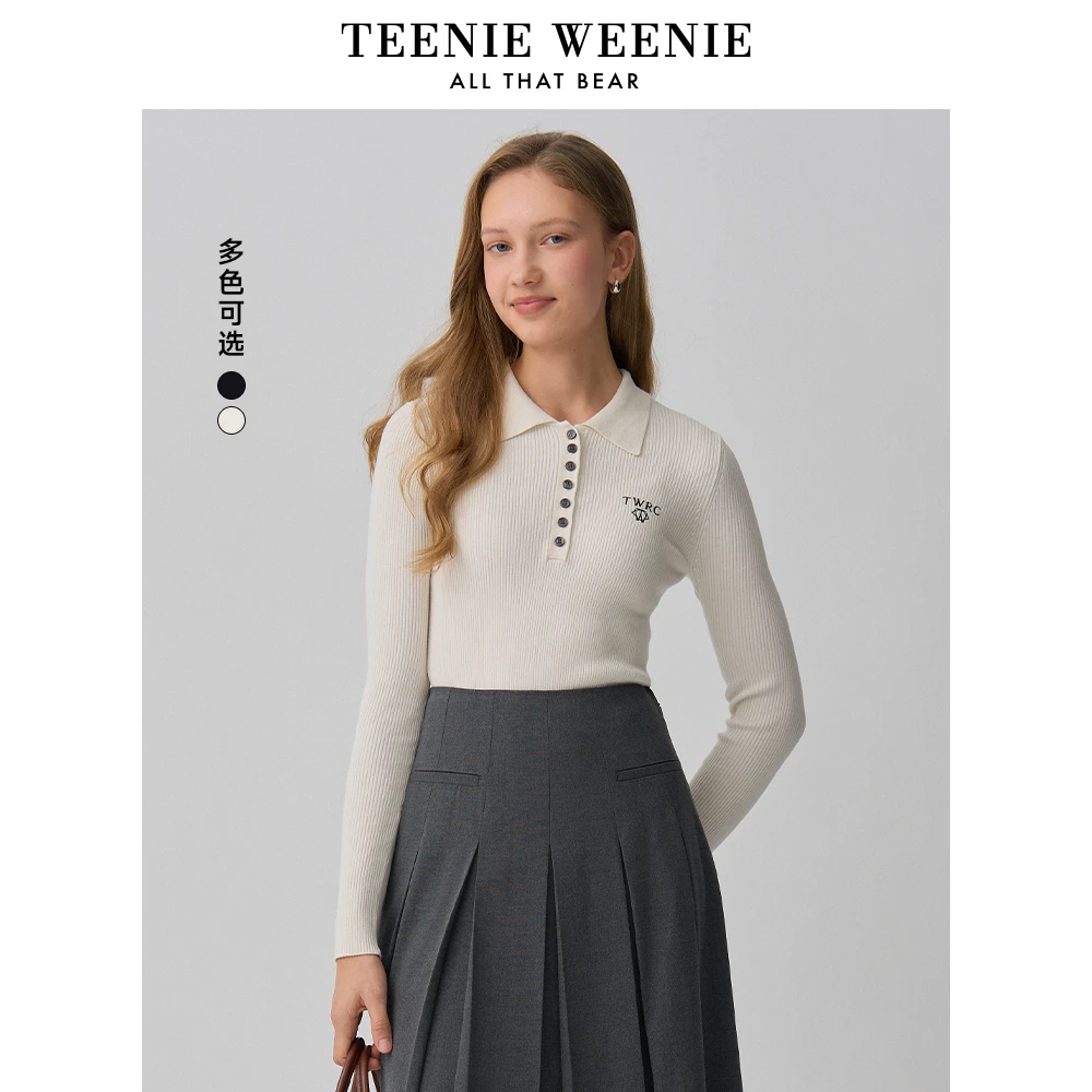 【达人专属】TeenieWeenie小熊欧若风春季polo领毛衣TTKW256304N