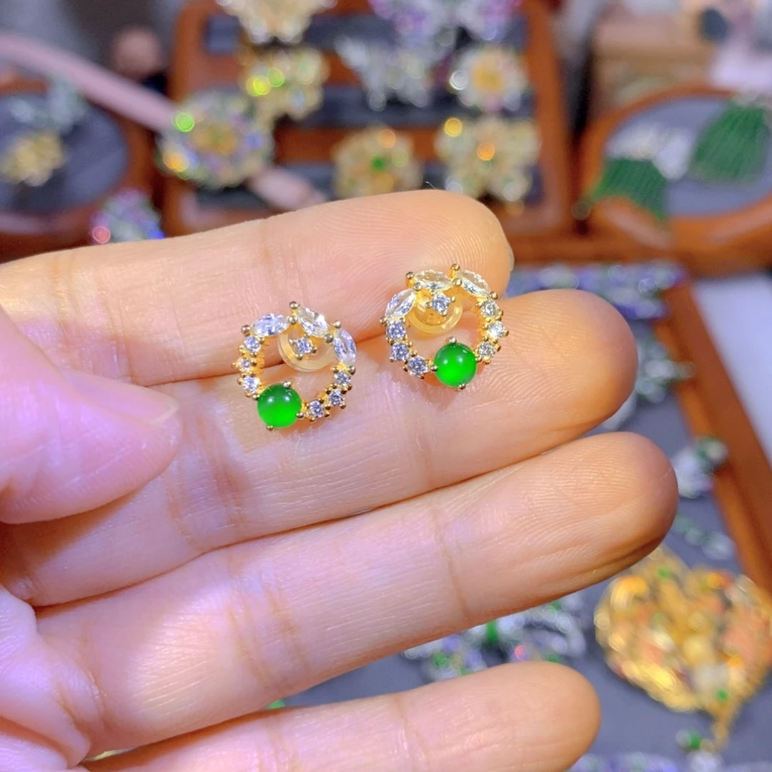 颈饰银S925镶嵌翡翠