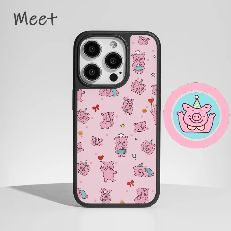 玛莎猪适用苹果16promax手机壳iphone15新款14全包13黑边12防摔11