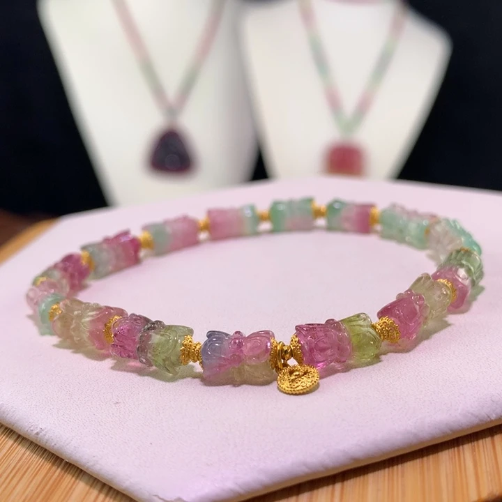 双色碧玺手链未镶嵌