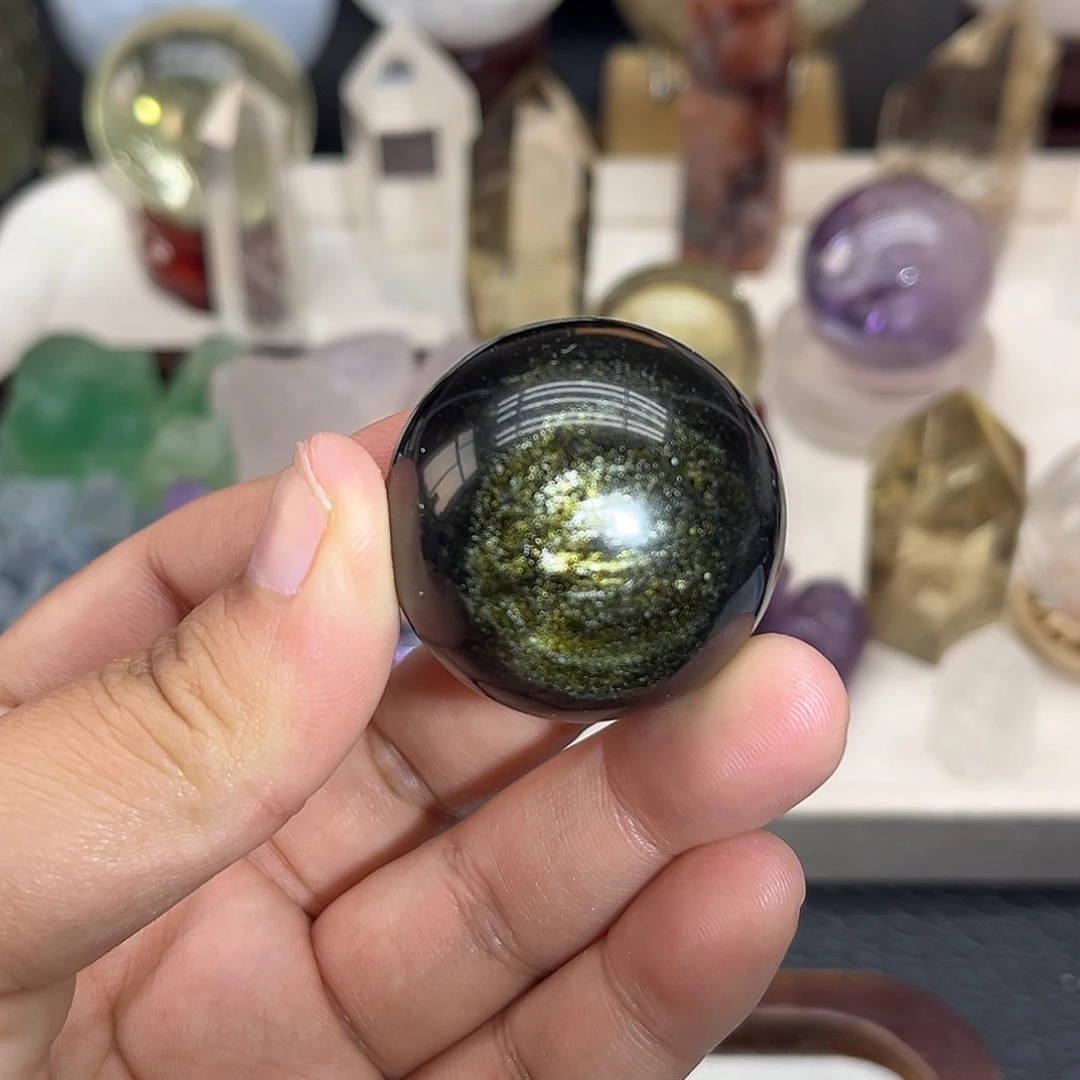 未镶嵌珠宝半成品水晶21 金耀.石球35mm