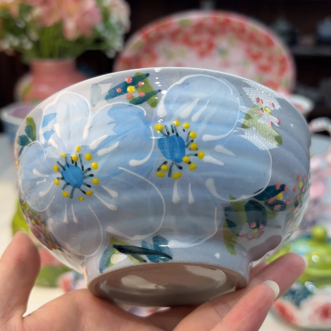 瓷片景德镇手绘高温釉下彩陶瓷茶具