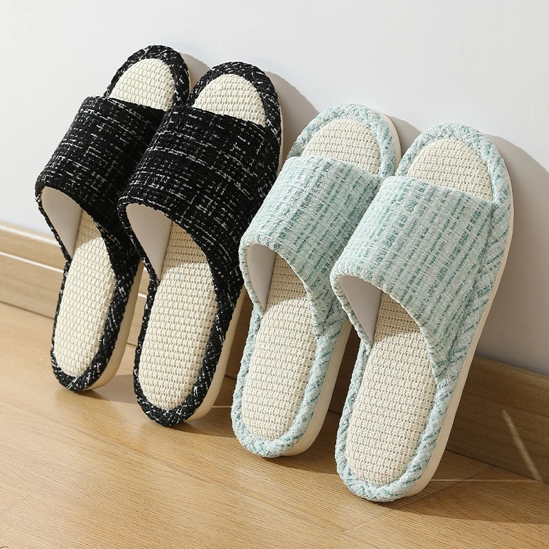 【磊磊专属】亚麻拖鞋女款春夏四季家用室内家居透气吸汗防滑拖鞋男