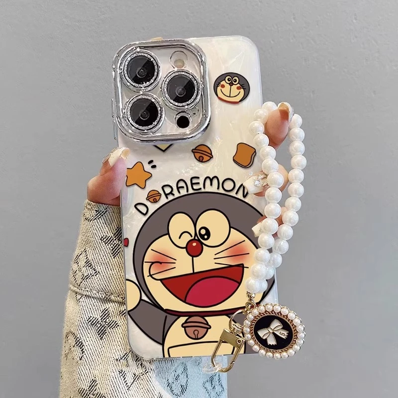 眨眼叮当猫适用苹果17promax手机壳新款iPhone16全包15带镜头膜14