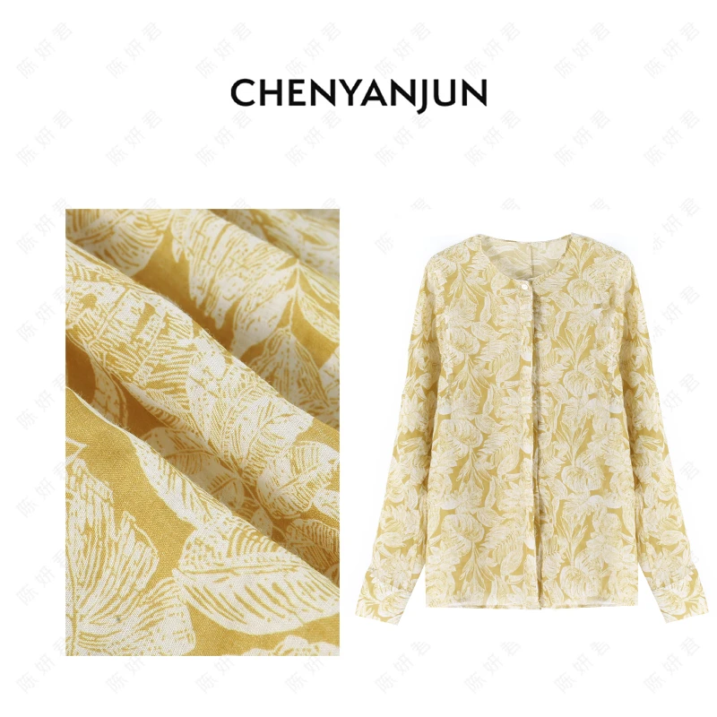 陈妍君【1oo苎麻波西米亚风格立领蝙蝠袖度假衬衫】CYJ-JY194-1278