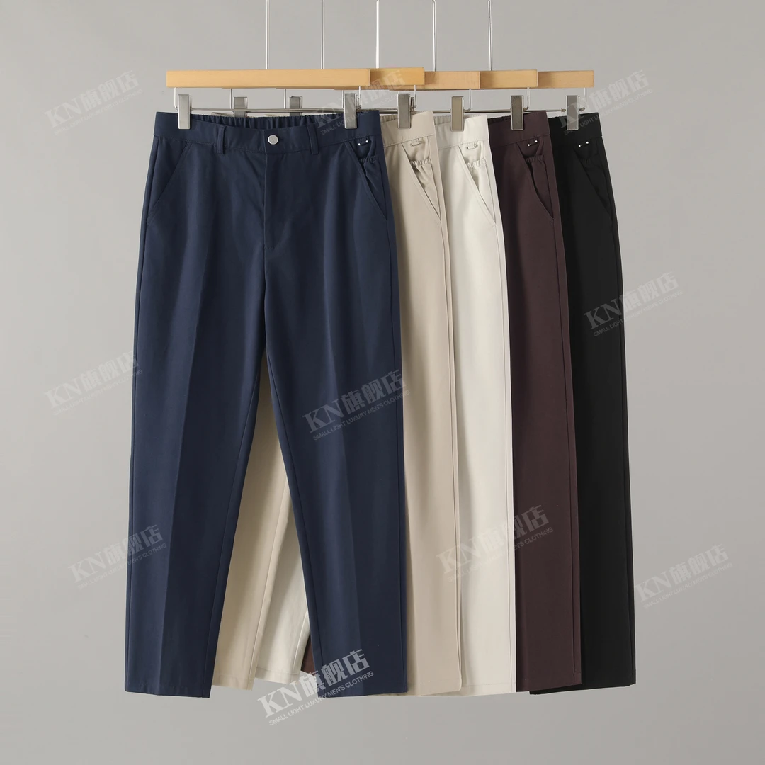 【断码五折】时尚潮流莱赛尔天丝纯色休闲裤轻奢垂感百搭透气长裤