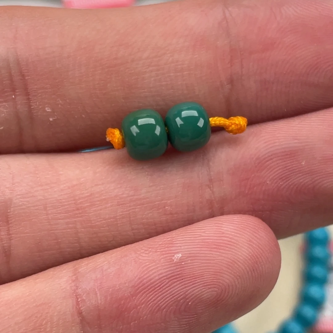 绿松石合金挂件5.8对珠