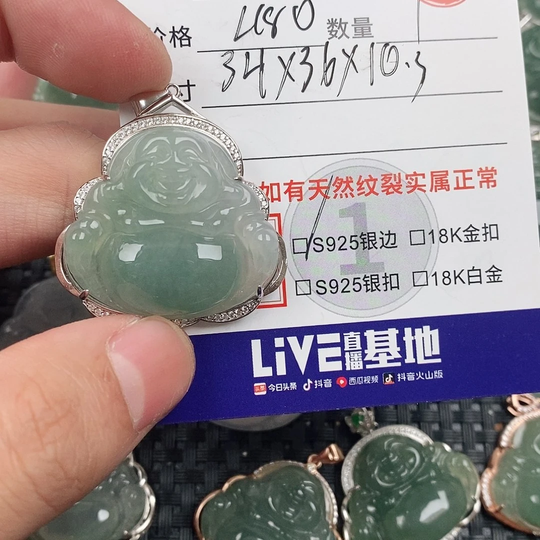 凉***子翡翠银S925镶嵌颈饰