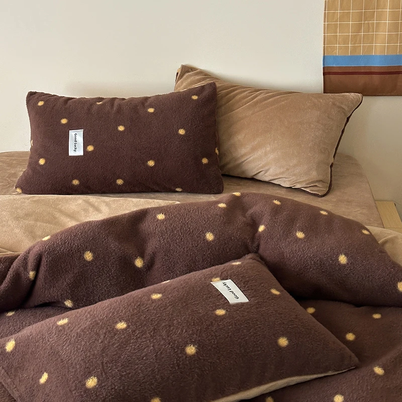 Heart Island【可可栗子】ins仿生绵羊绒秋冬加厚保暖牛奶绒四件套