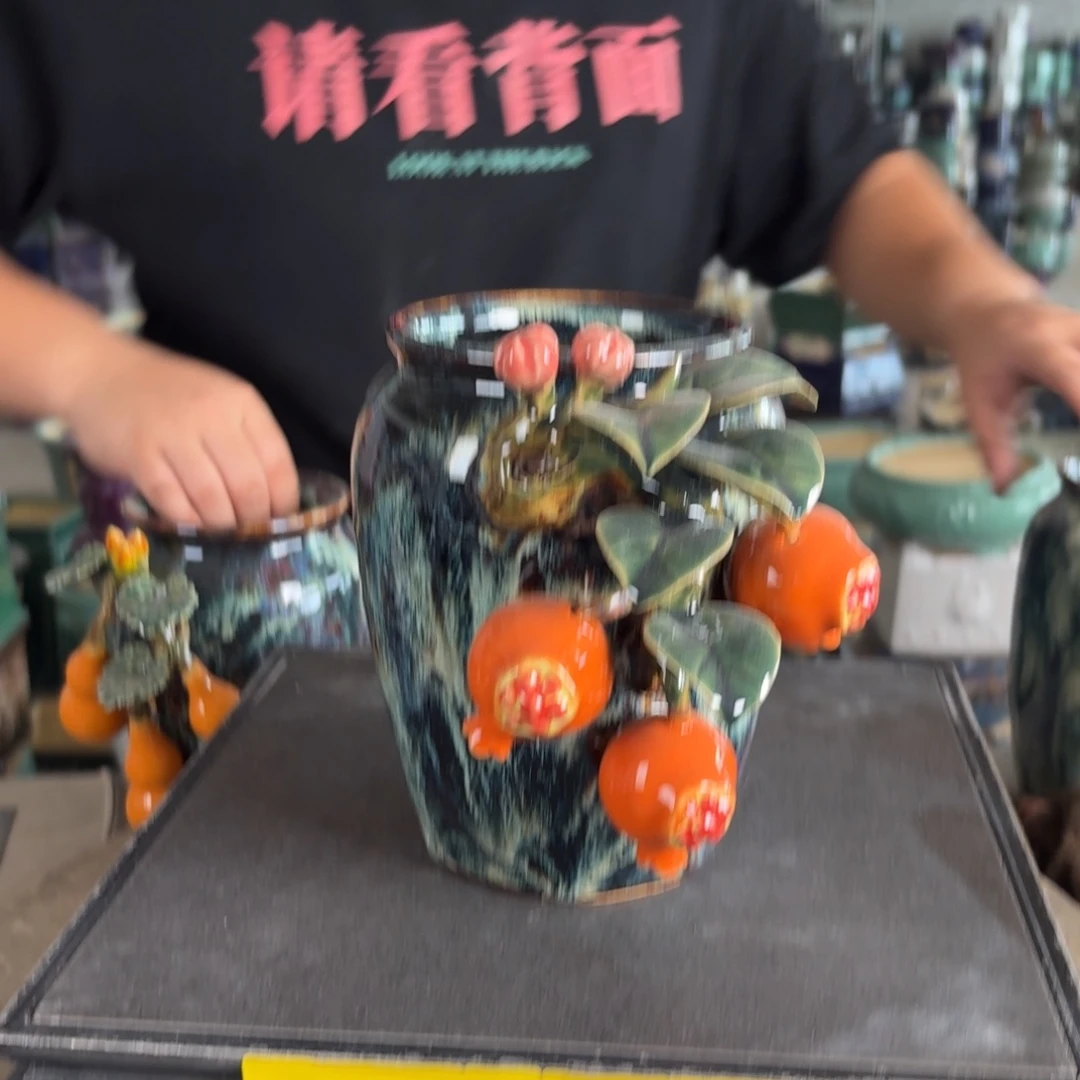 花***谢。一风堂石湾花盆 无孔花瓶