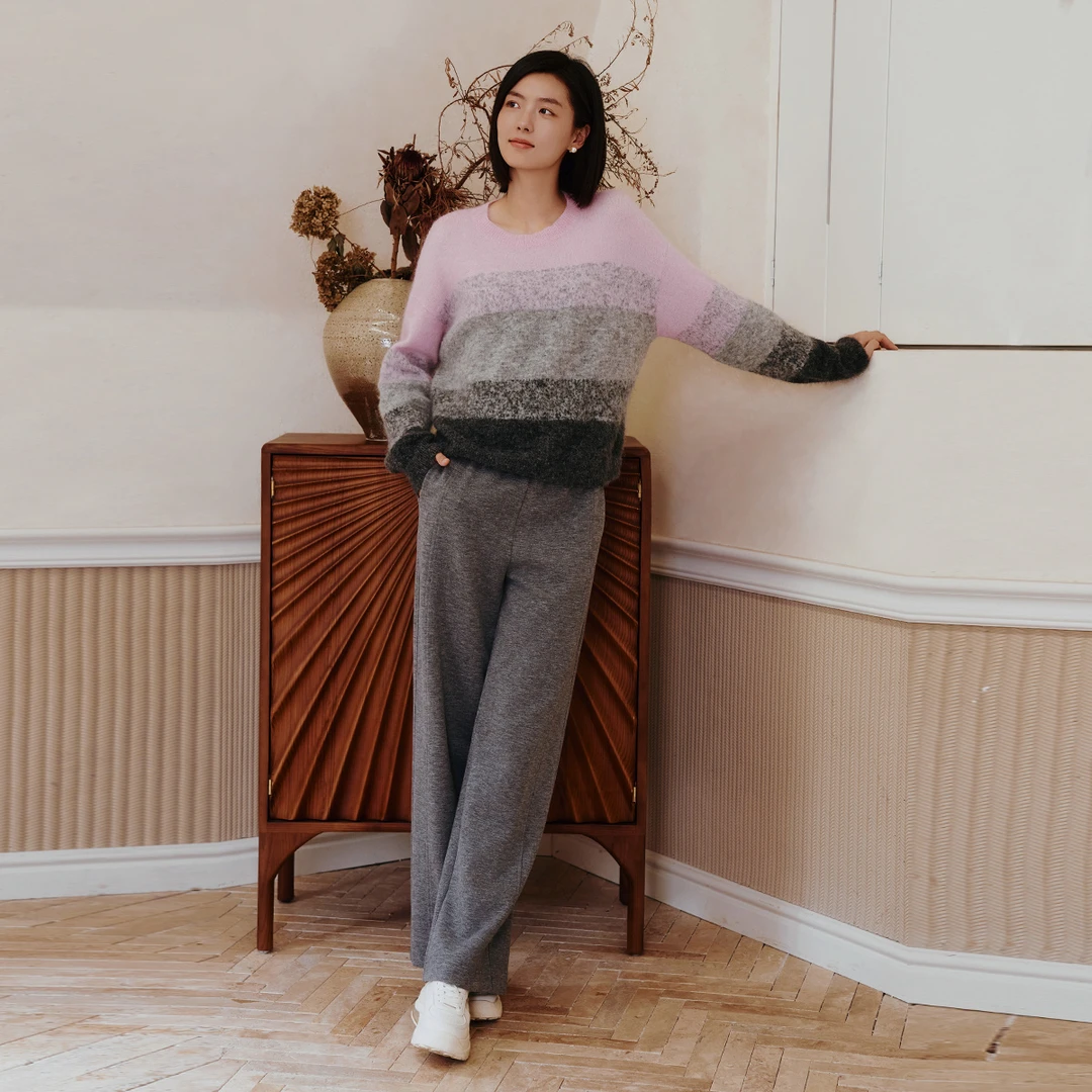 【粉丝专享】歌蒂诗冬季专柜新款休闲百搭宽松直筒裤女 8E41K3104