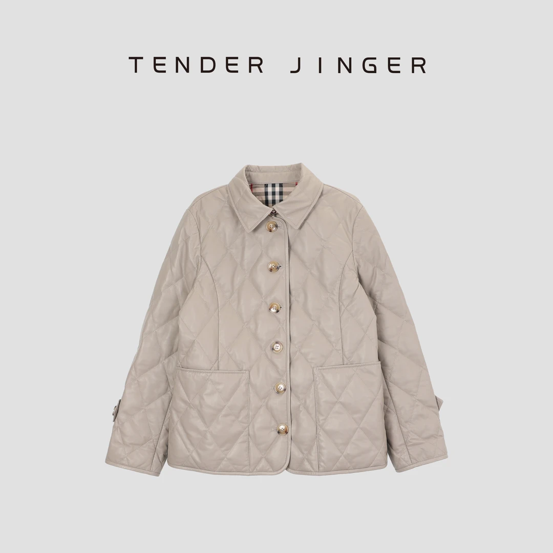 Tender Jinger【黑标】英伦风绵羊皮薄款鹅绒服外套T51MDD79884