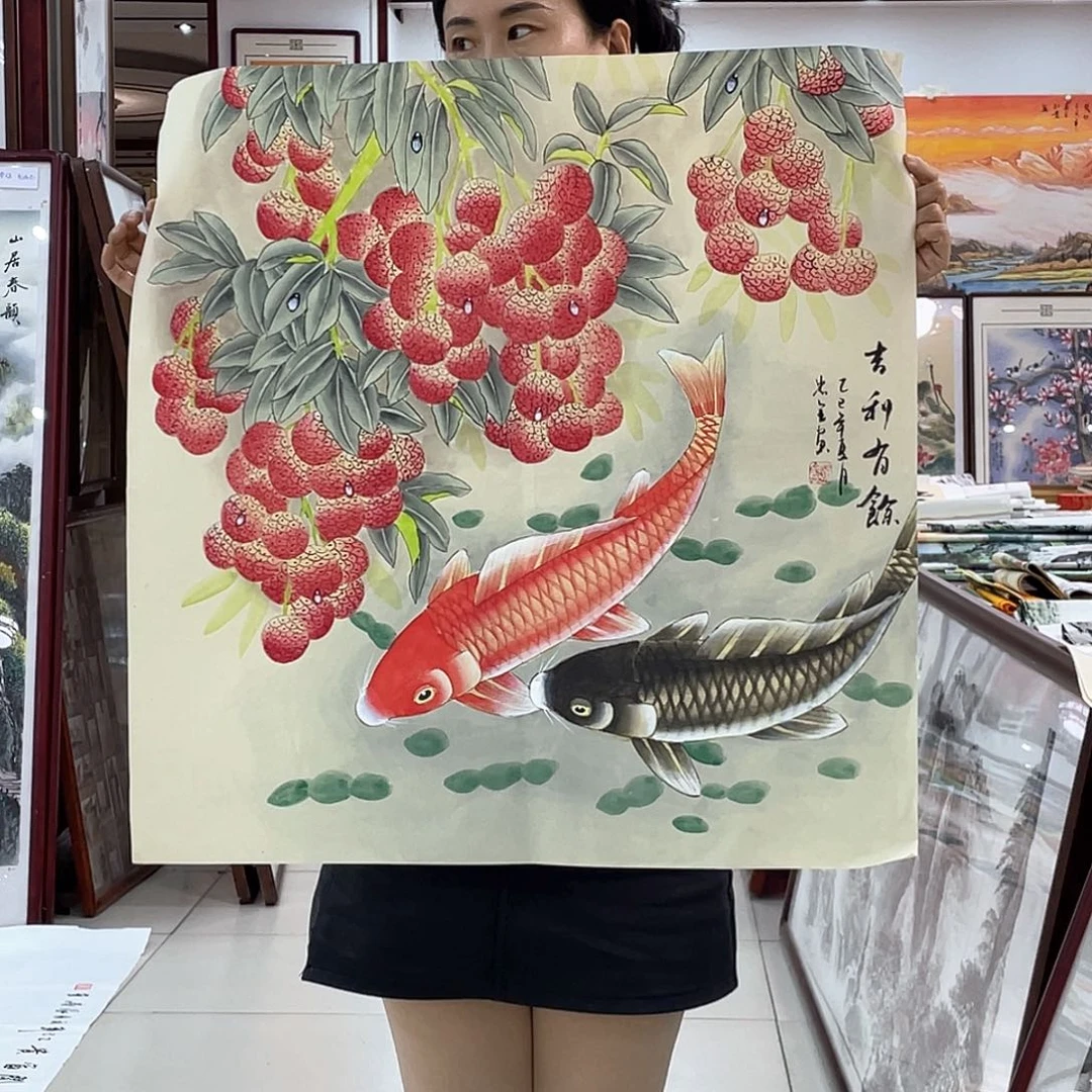 国画纯手绘的山水花鸟
