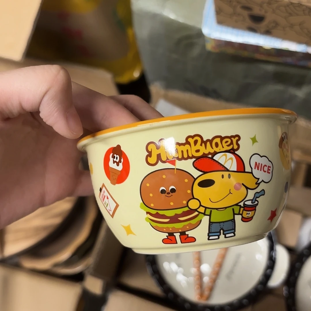 稻谷壳汉堡小狗米饭碗