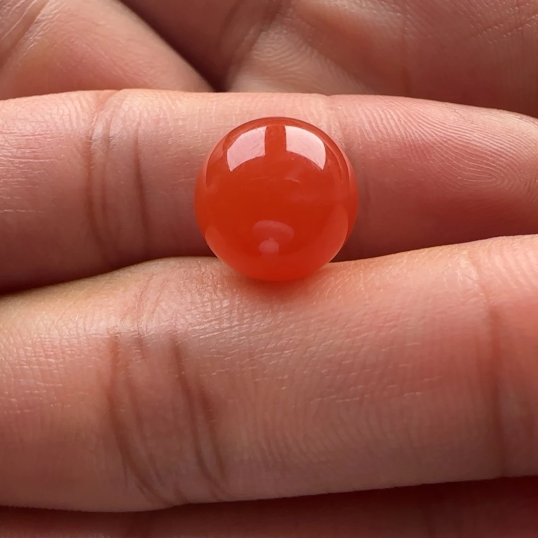 南红玛瑙圆珠10.8棉点未镶嵌