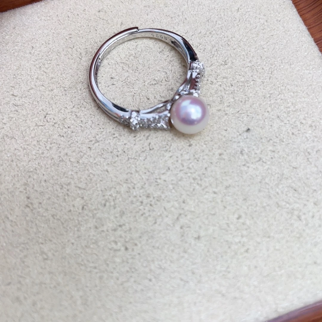海水珍珠戒指银S925镶嵌