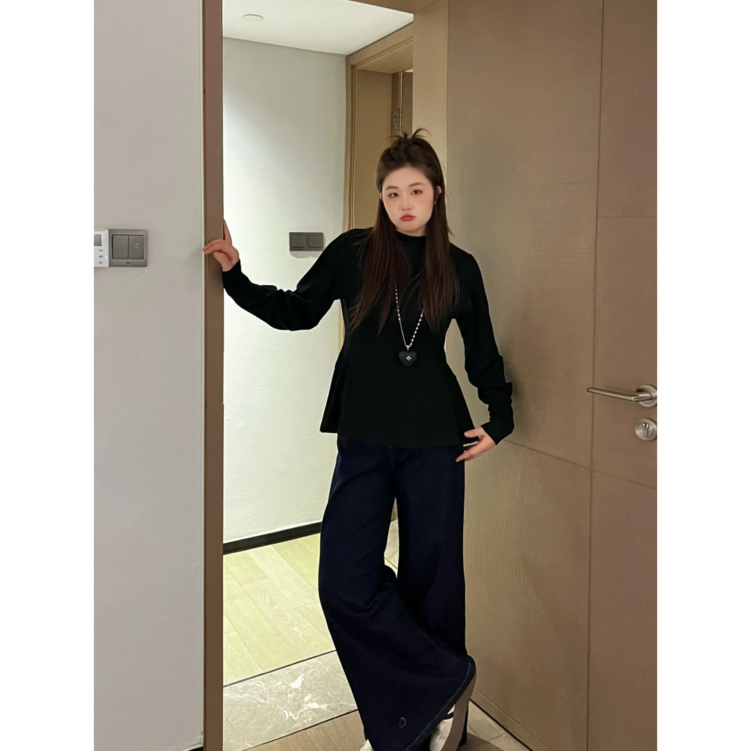 楠序魏魏【显瘦王牌】微胖女装 2025年秋装新品休闲针织衫女YZ35005