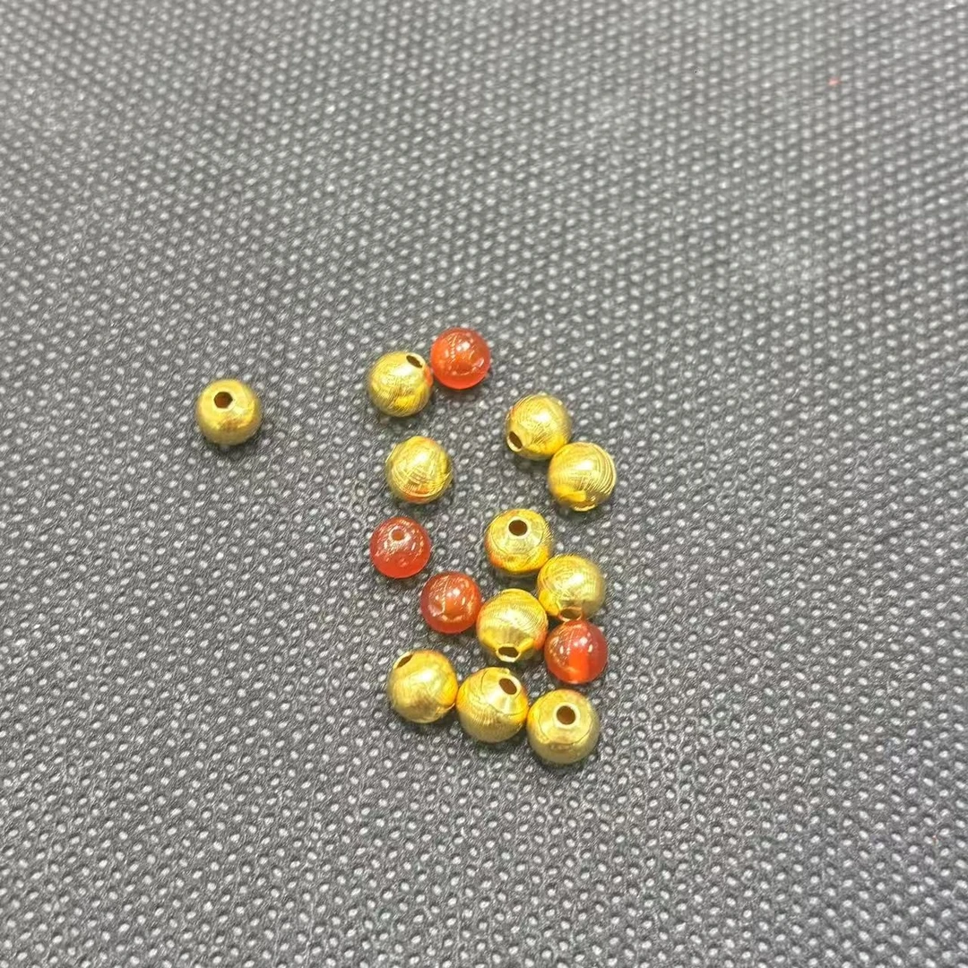 【SY】卡6MM足金 猫眼爆闪珠搭配玛瑙珠diy-HJ136（满30颗赠两世欢）