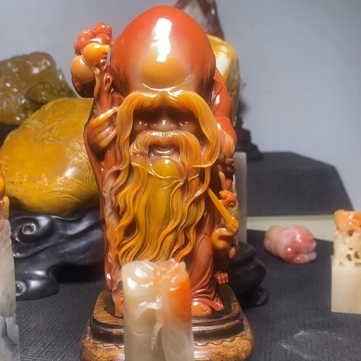心***案寿山石寿山石摆件工艺品