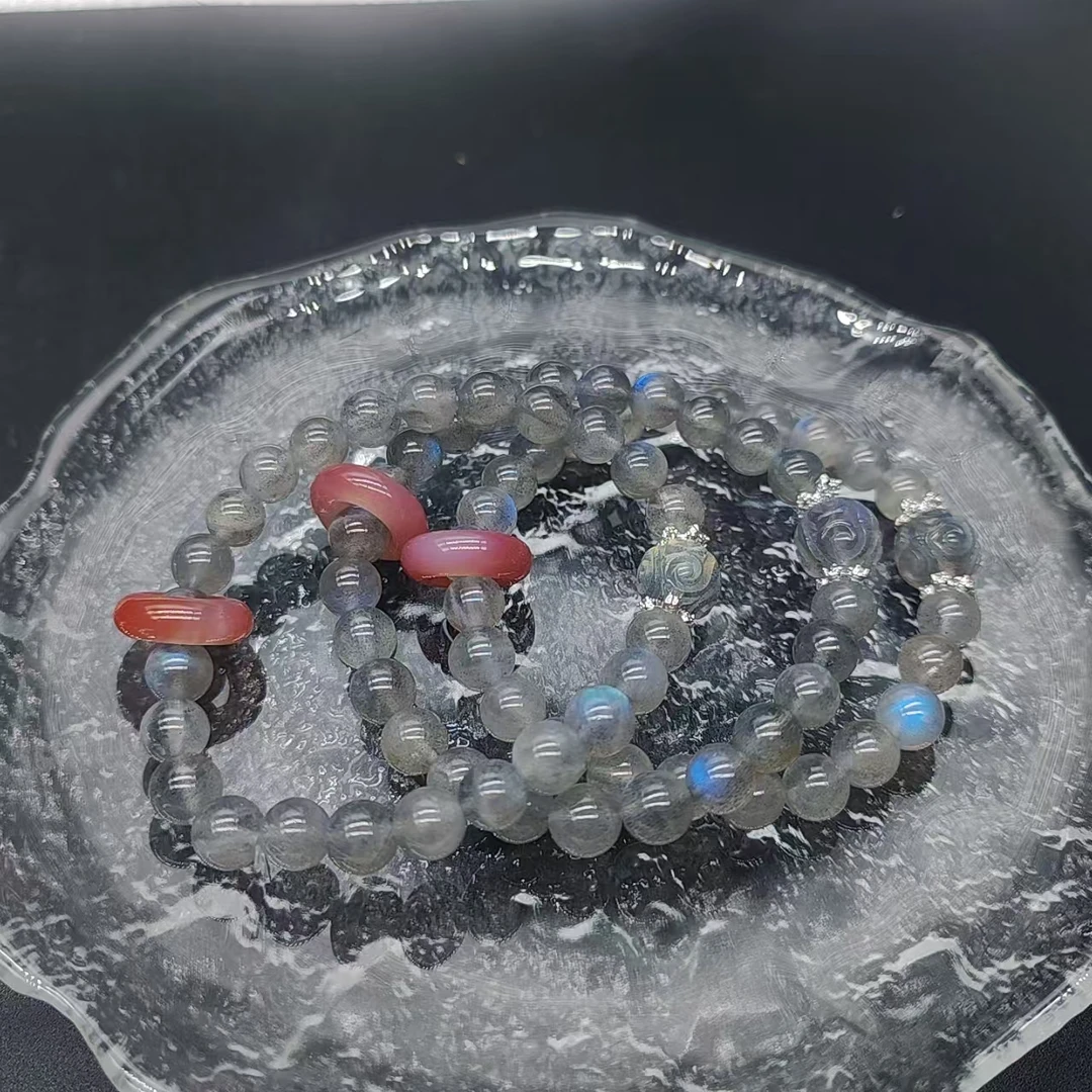 硕夏天然月光拉长石7-8mm设计款手链多样性发其一SX480