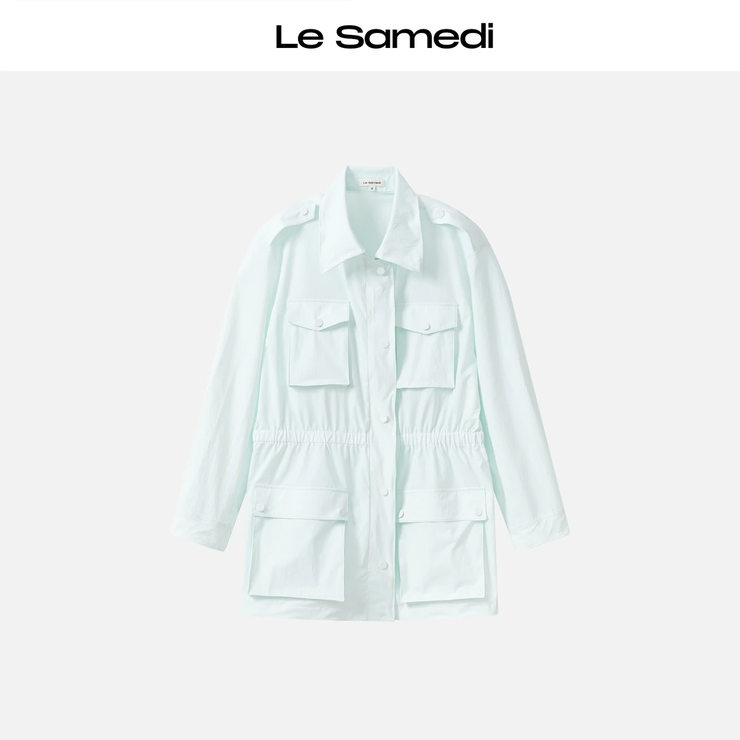 Le Samedi【工装扭扭】立体狩猎口袋 防风松紧收腰冲锋运动夹克外套