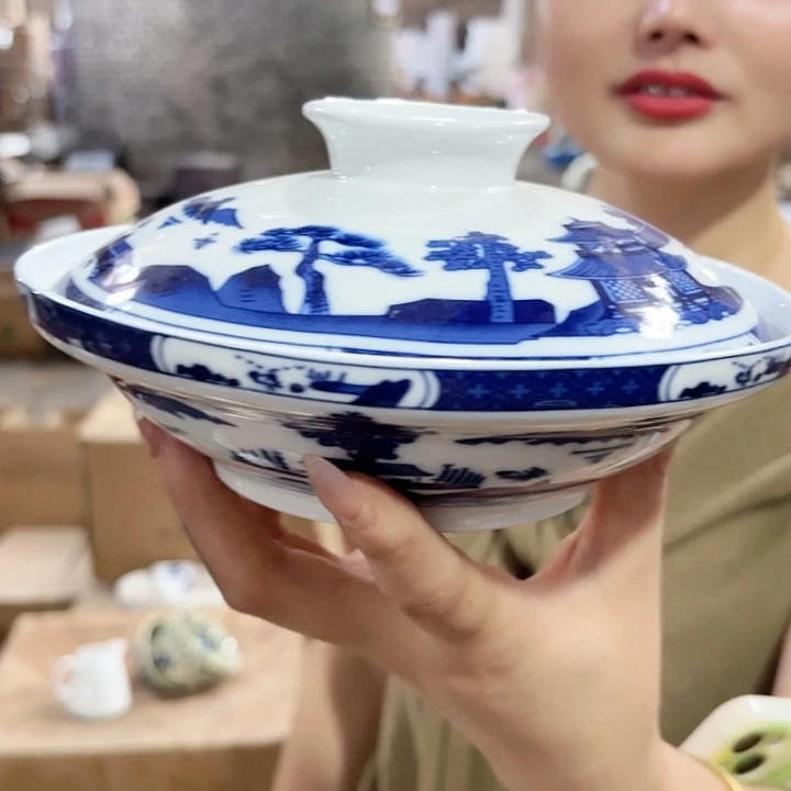 摆件景德镇高温陶瓷和合器