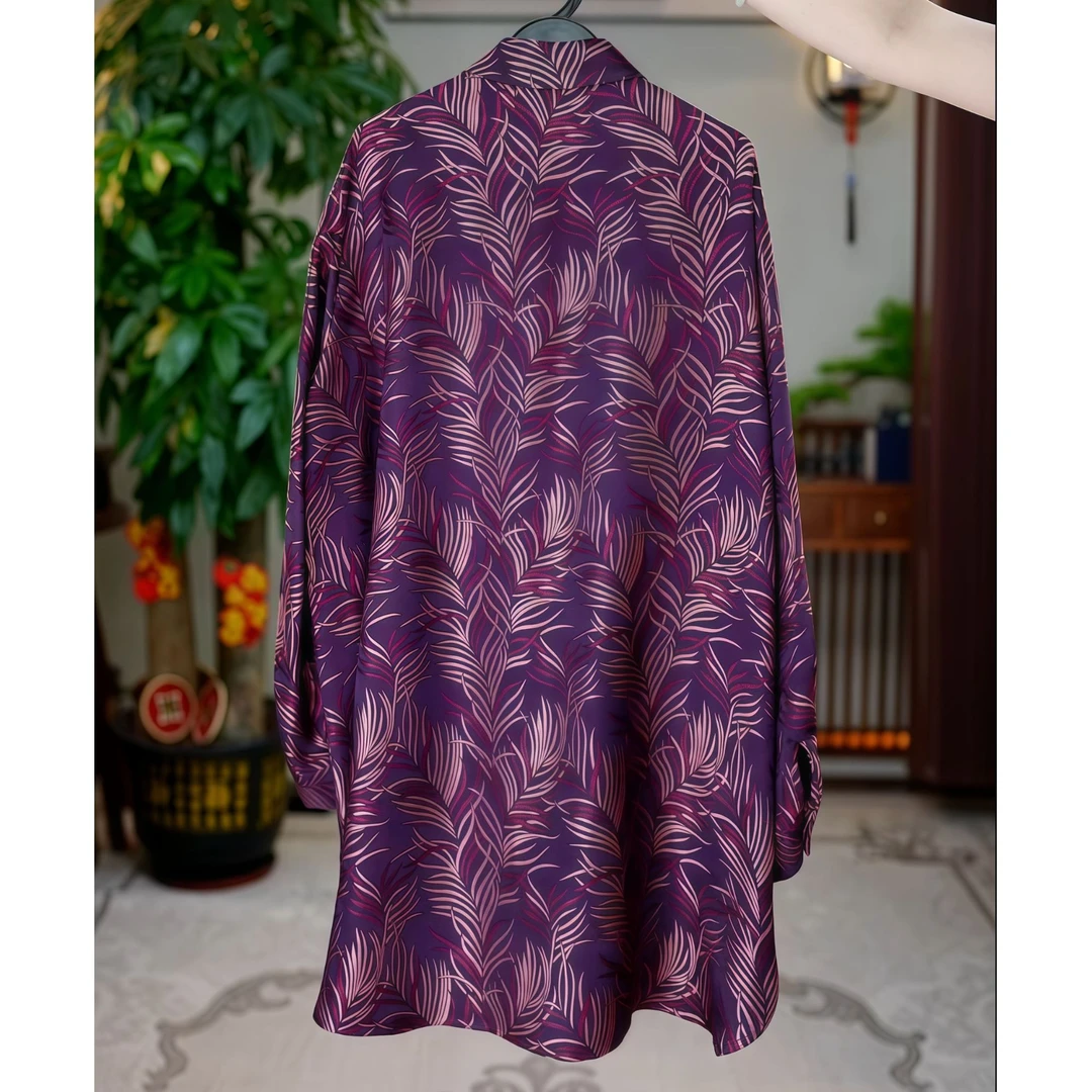 【金禧禧服饰】宋锦大羽毛香云纱上衣J23181-B-3