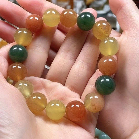 未镶嵌蛇纹石玉手链