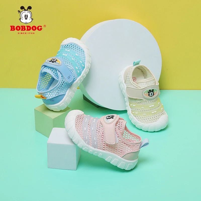 巴布豆童鞋婴童网面鞋婴儿学步鞋软底女宝宝鞋子夏女童机能学步鞋