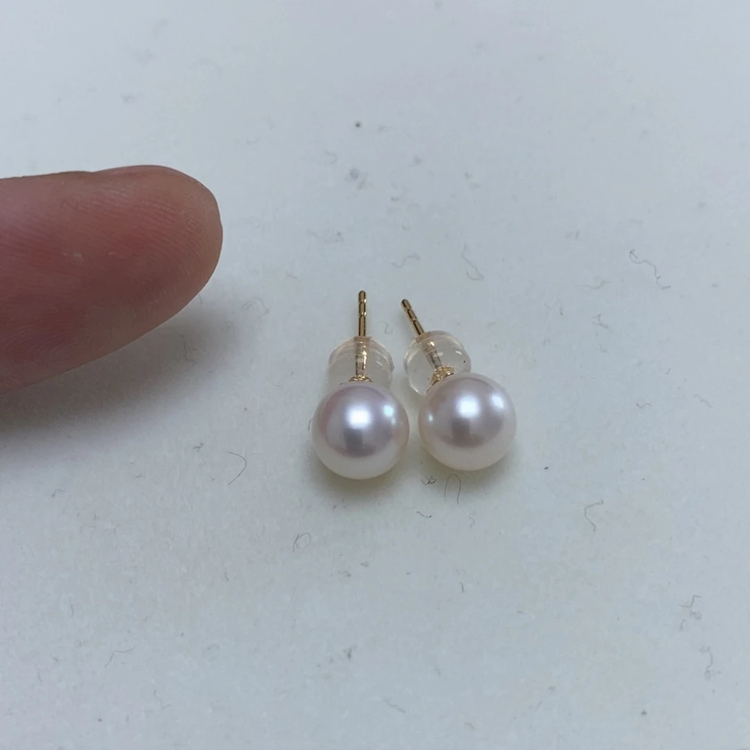 淡水珍珠耳饰18K金镶嵌?****?