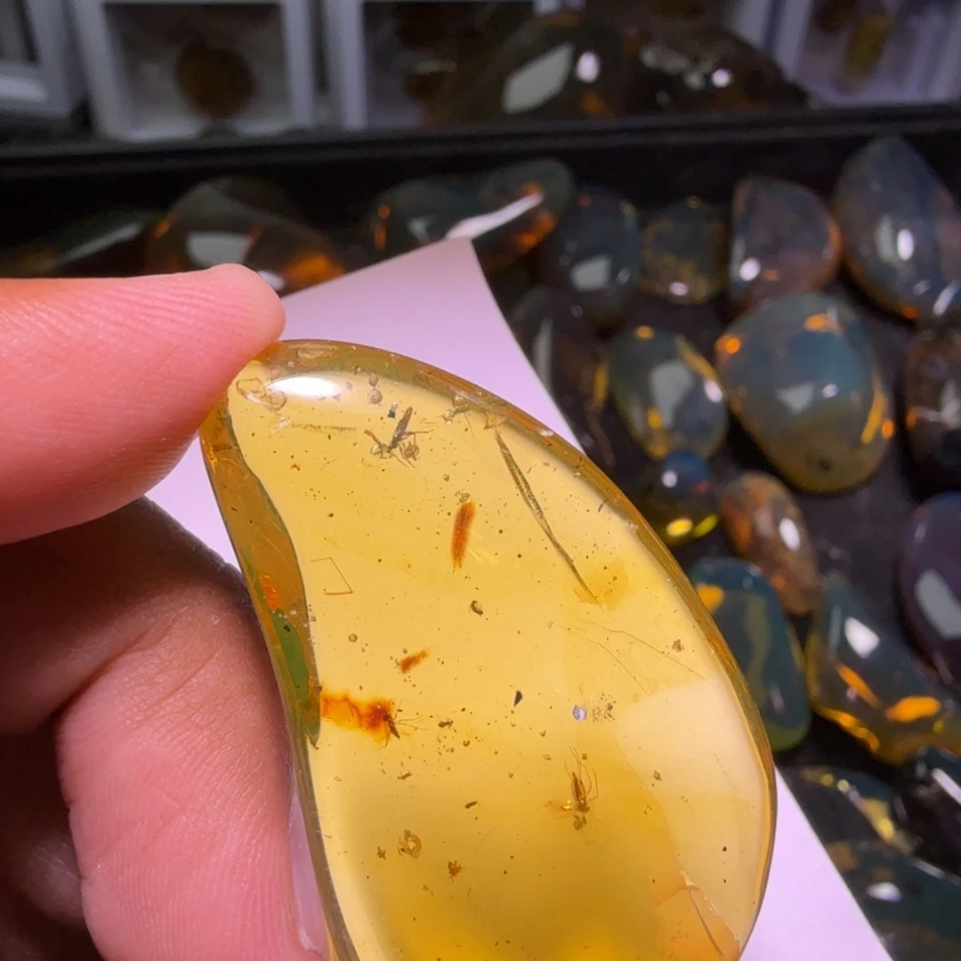 观***在琥珀未镶嵌裸石。，，