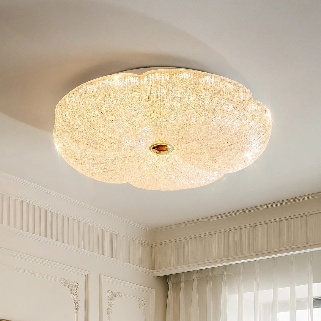 摩灯会 卧室吸顶灯 创意新款法式现代轻奢花朵房间主卧灯具25546