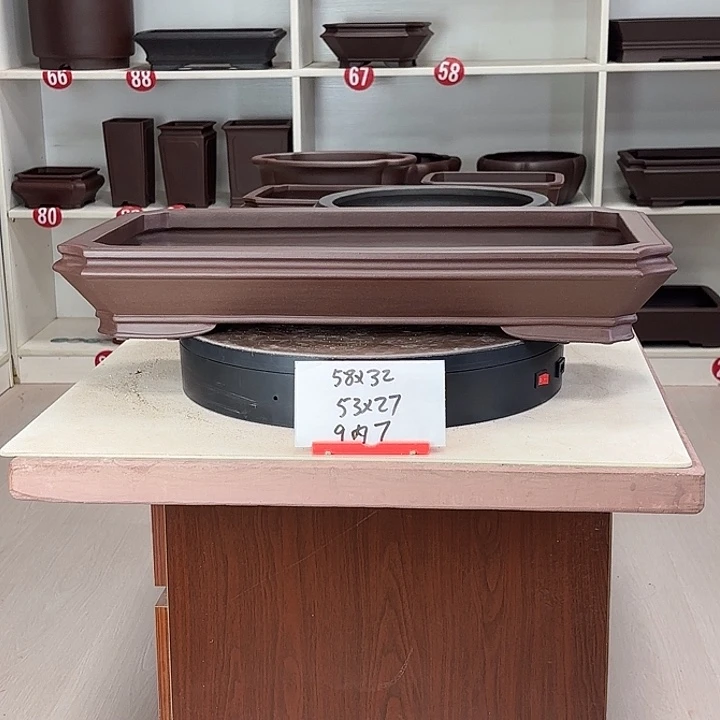 花***山花盆紫砂浅切角大