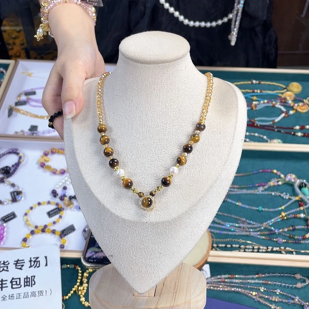 水晶手链银S925镀金镶嵌