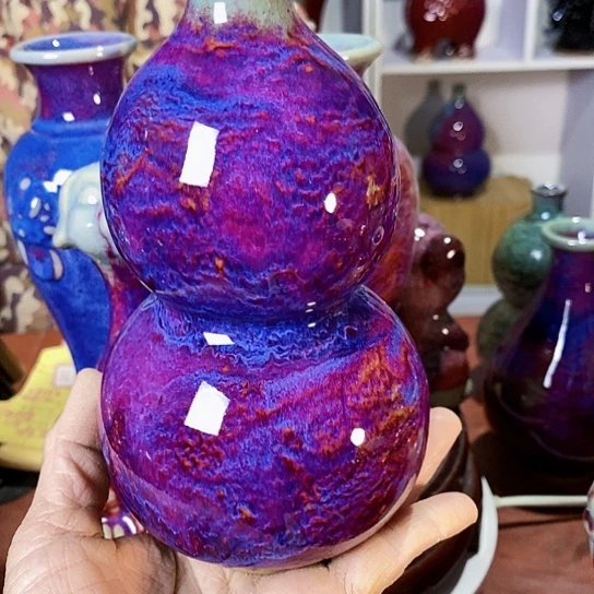 摆件尚峰钧窑作品葫芦瓶