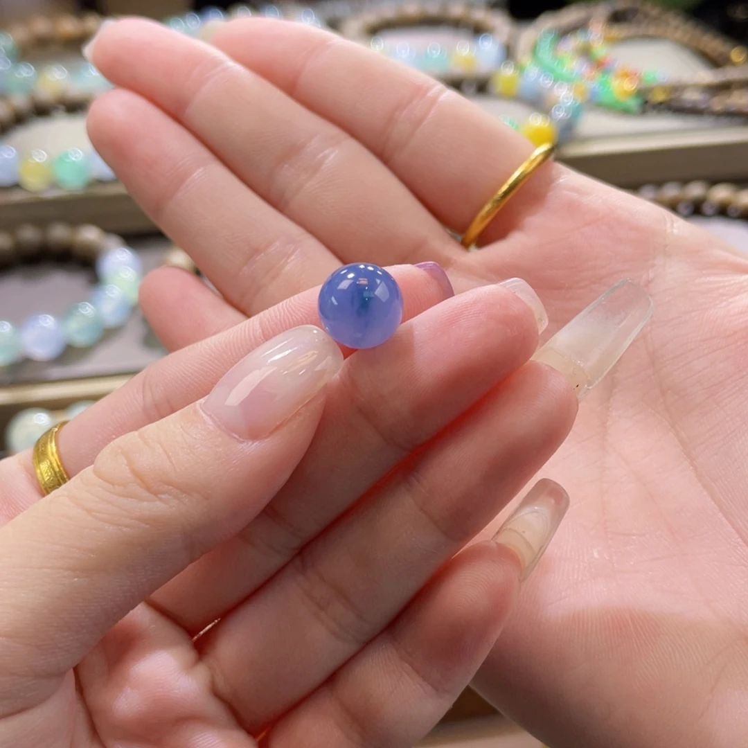 翡翠未镶嵌手链浓紫卡10.2