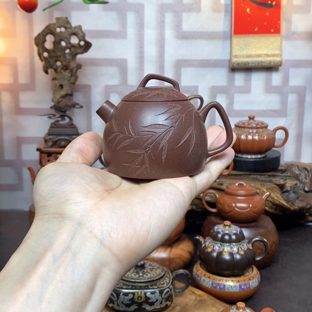 紫砂茶具紫玉金砂几何秦权