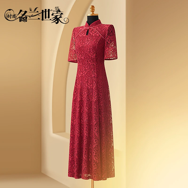 『初夏』名兰世家婚礼礼服连衣裙高腰显瘦夏季短袖连衣裙MQZ09B9576