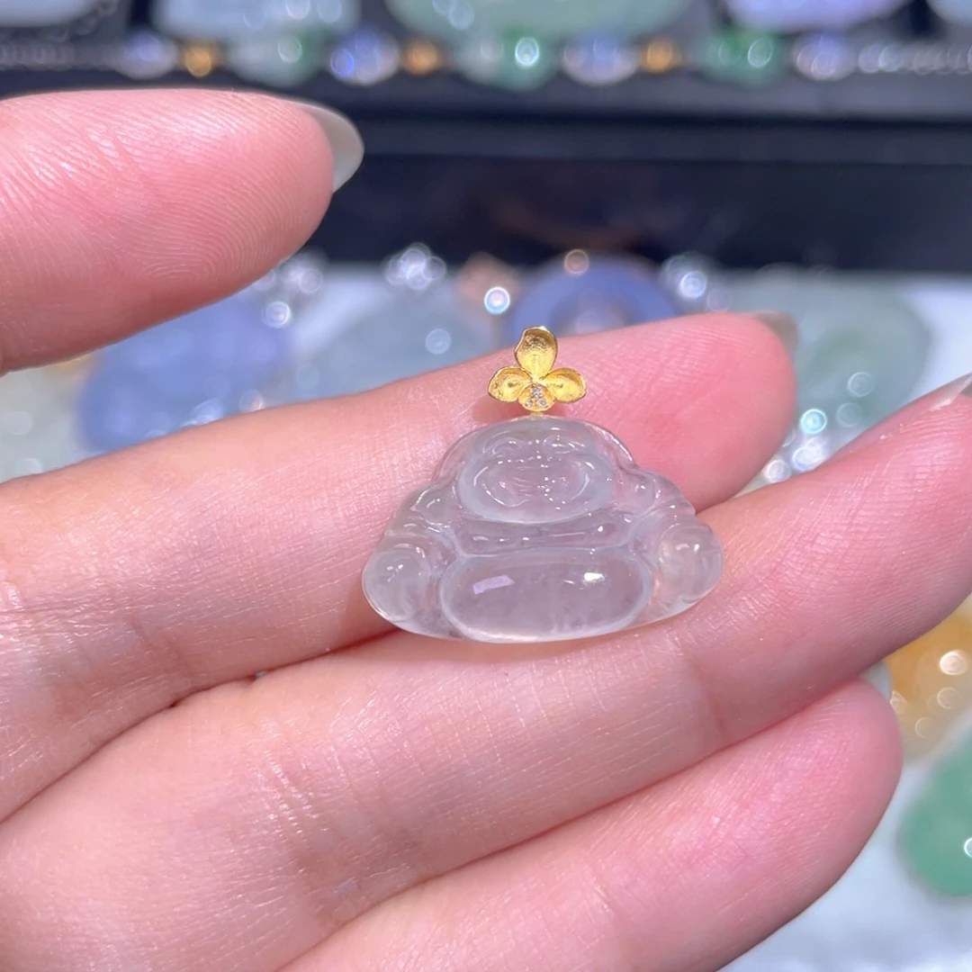 颈饰18K金镶嵌翡翠翡翠