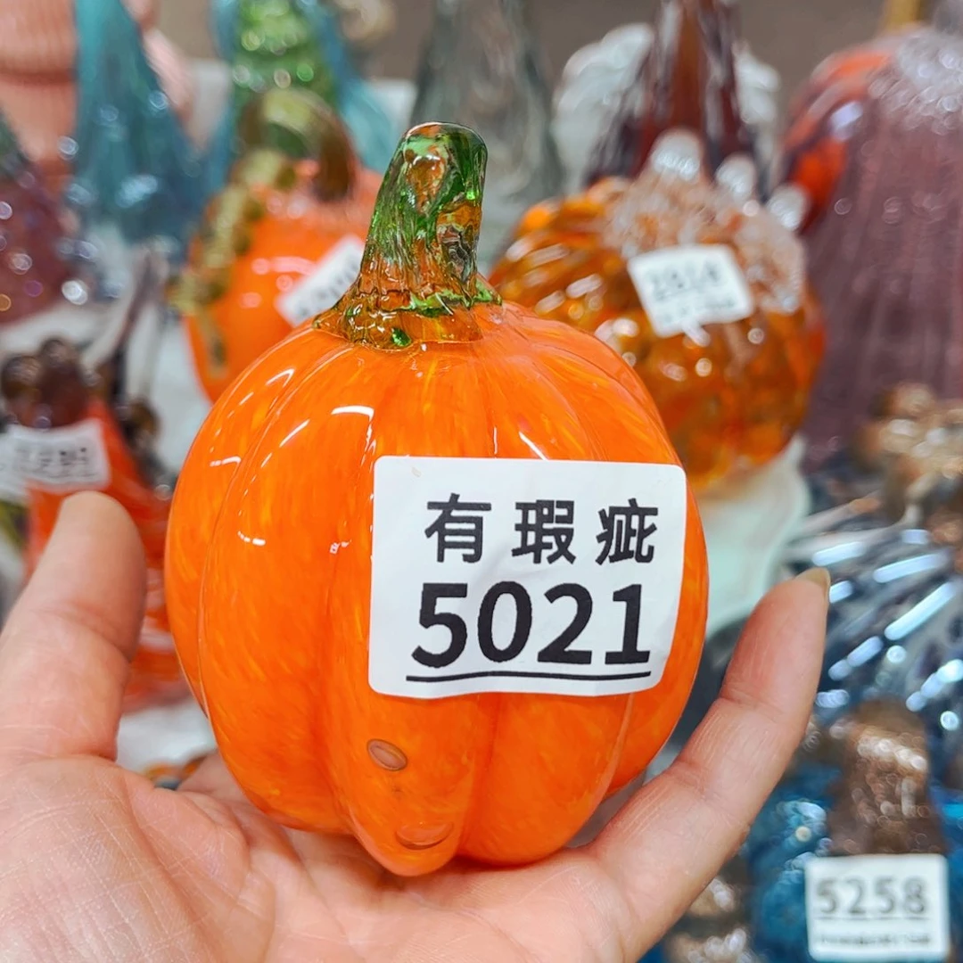 5021小南瓜，家悦琉璃花瓶摆件瑕
