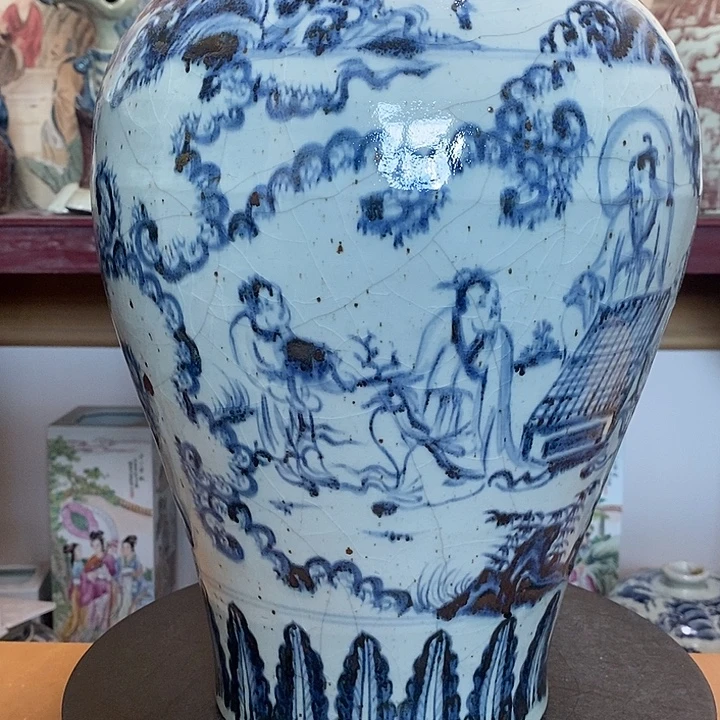 瓶陶景德镇陶瓷青花人物梅瓶